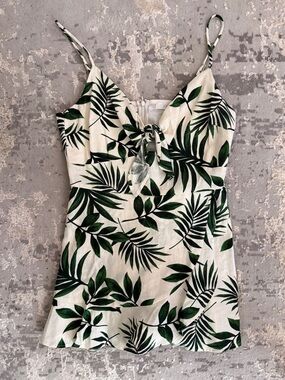 LUSH Tropical Leaf Print Romper